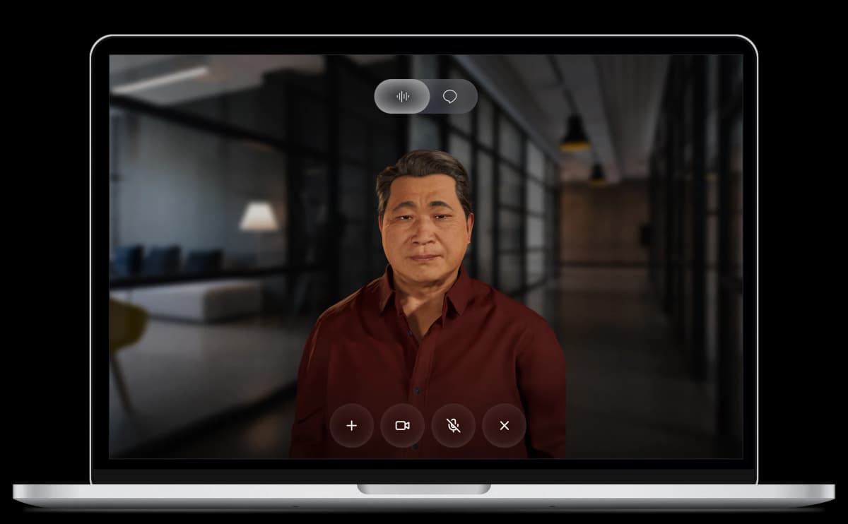 Promethist Empower: digital human video call on MacBook