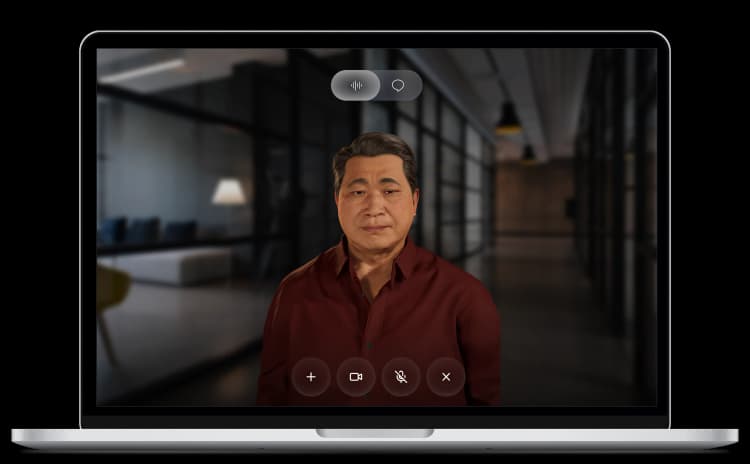 Promethist Empower: digital human video call on MacBook