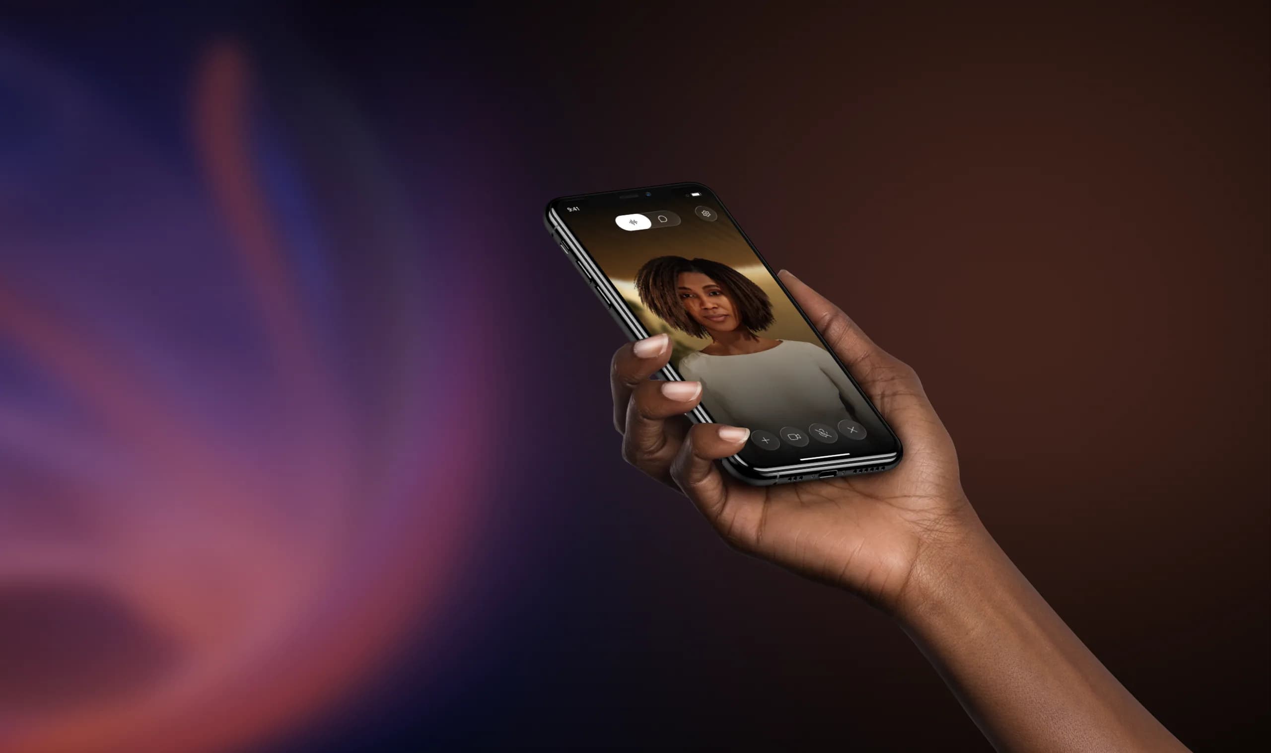 Promethist orb call on iPhone — the same agent on every channel