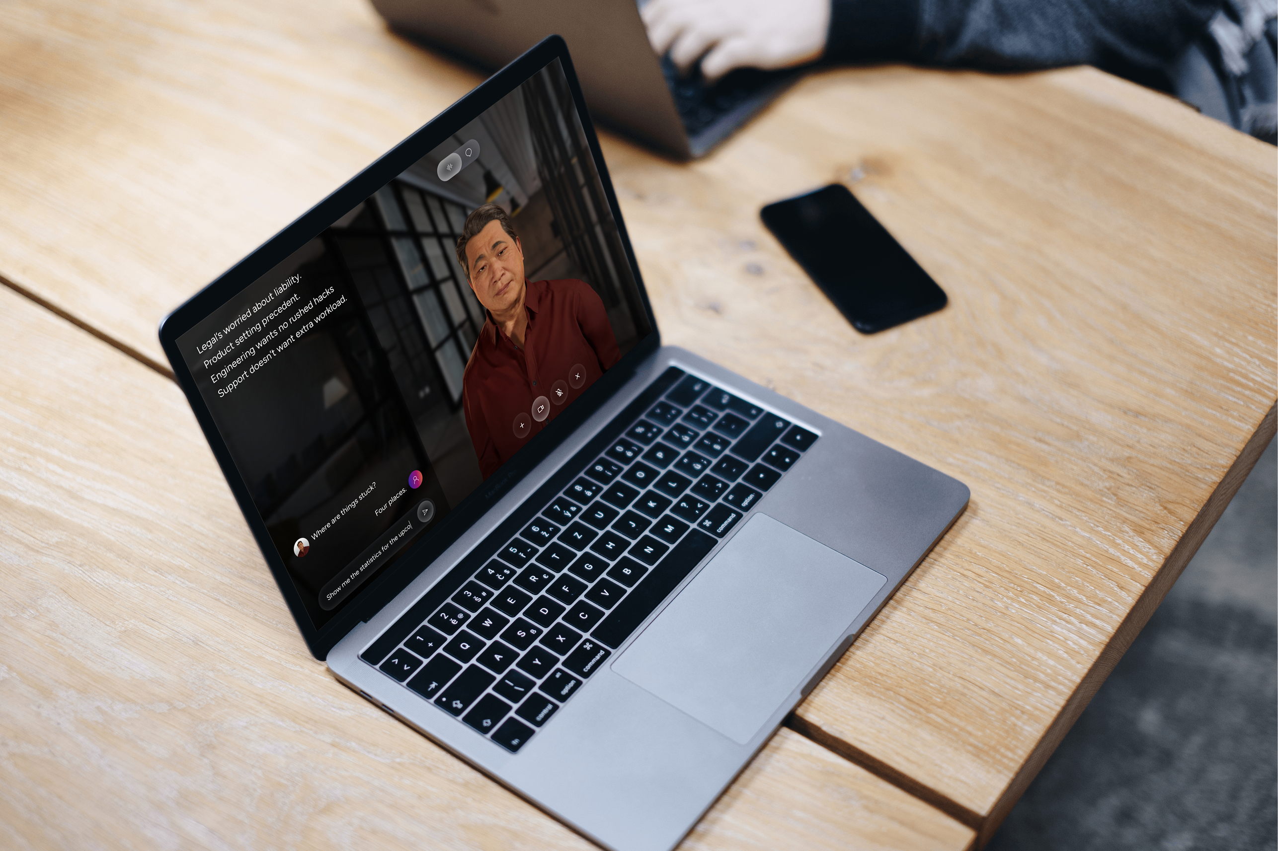Partner team running a Promethist agent on a desktop call
